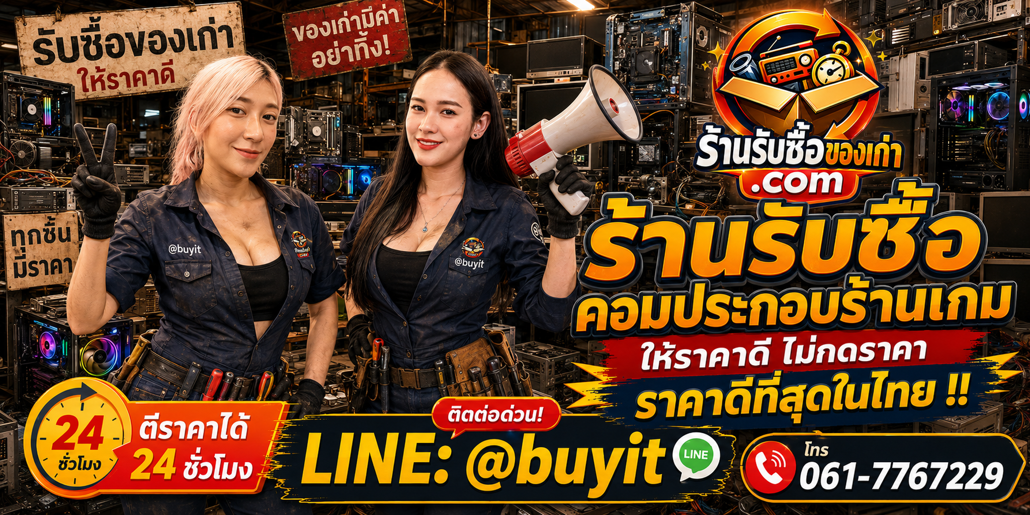 ร้านรับซื้อ คอมประกอบร้านเกม เก่า มือสอง ยกล็อต รับถึงที่ LINE @buyit โทร 061-7767229