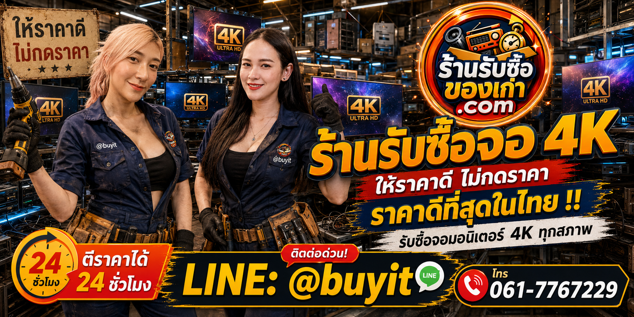 ร้านรับซื้อ จอ 4K เก่า มือสอง รับถึงที่ ตีราคา 24 ชั่วโมง LINE @buyit โทร 061-7767229