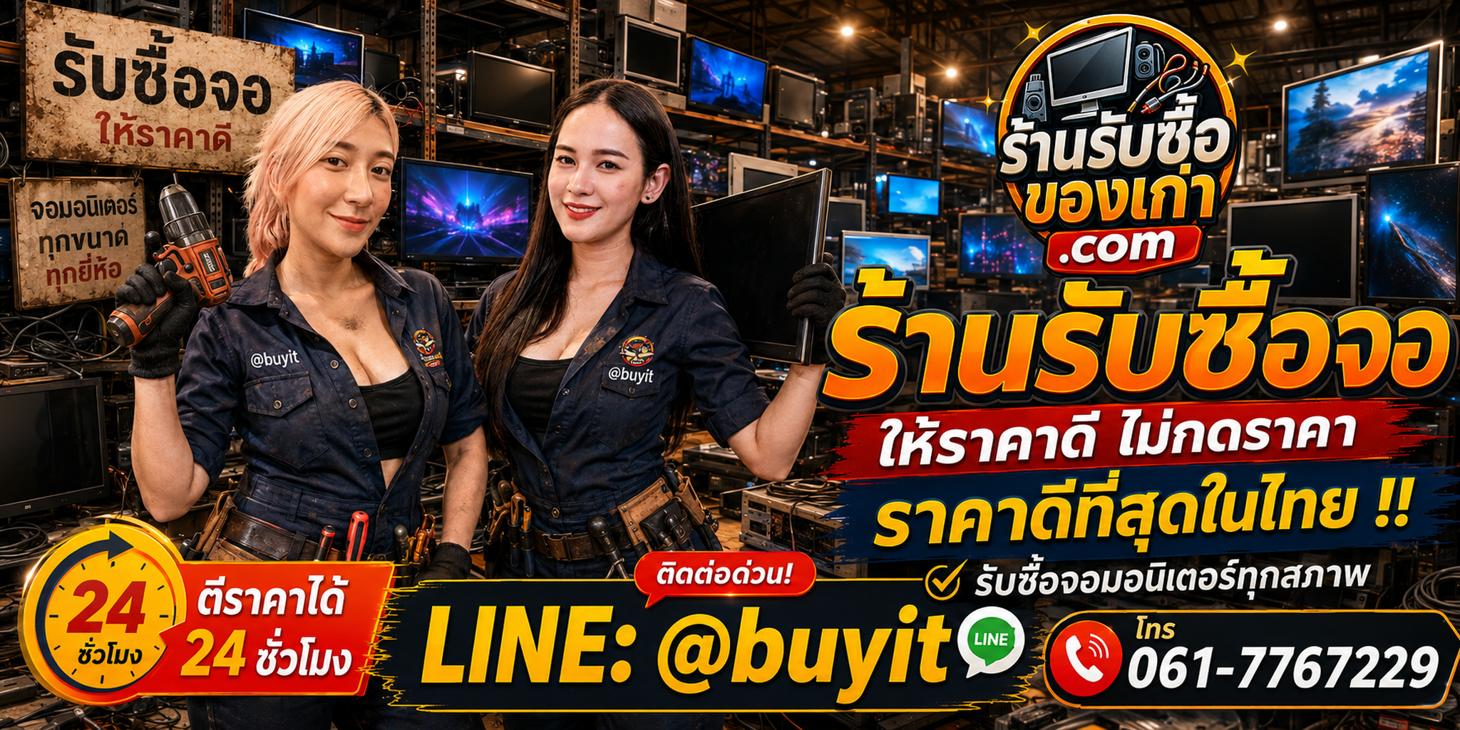 ร้านรับซื้อ จอ เก่าและมือสอง รับถึงที่ ตีราคา 24 ชั่วโมง LINE @buyit โทร 061-7767229