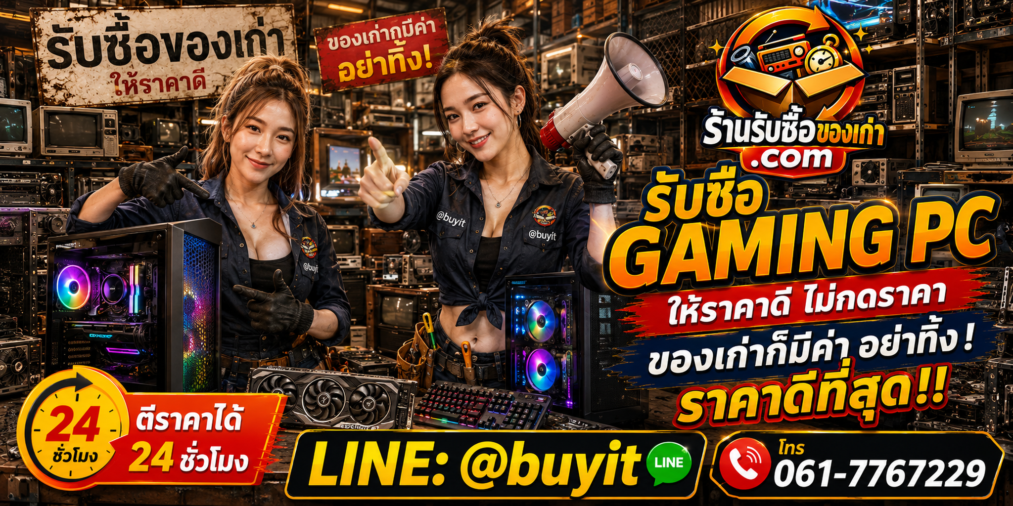 ร้านรับซื้อ Gaming PC เก่าและมือสอง รับถึงที่ ตีราคา 24 ชั่วโมง LINE @buyit โทร 061-7767229