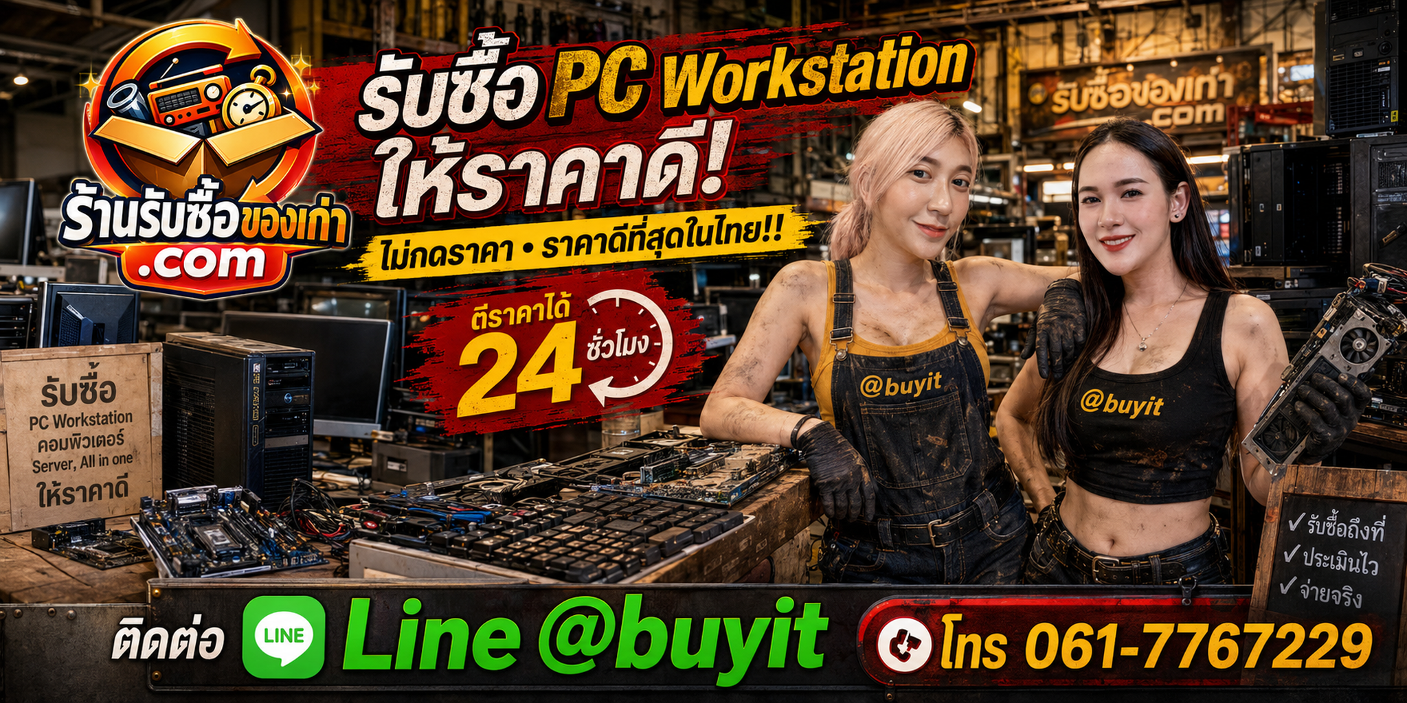 ร้านรับซื้อ PC Workstation เก่าและมือสอง รับถึงที่ ตีราคา 24 ชั่วโมง LINE @buyit โทร 061-7767229