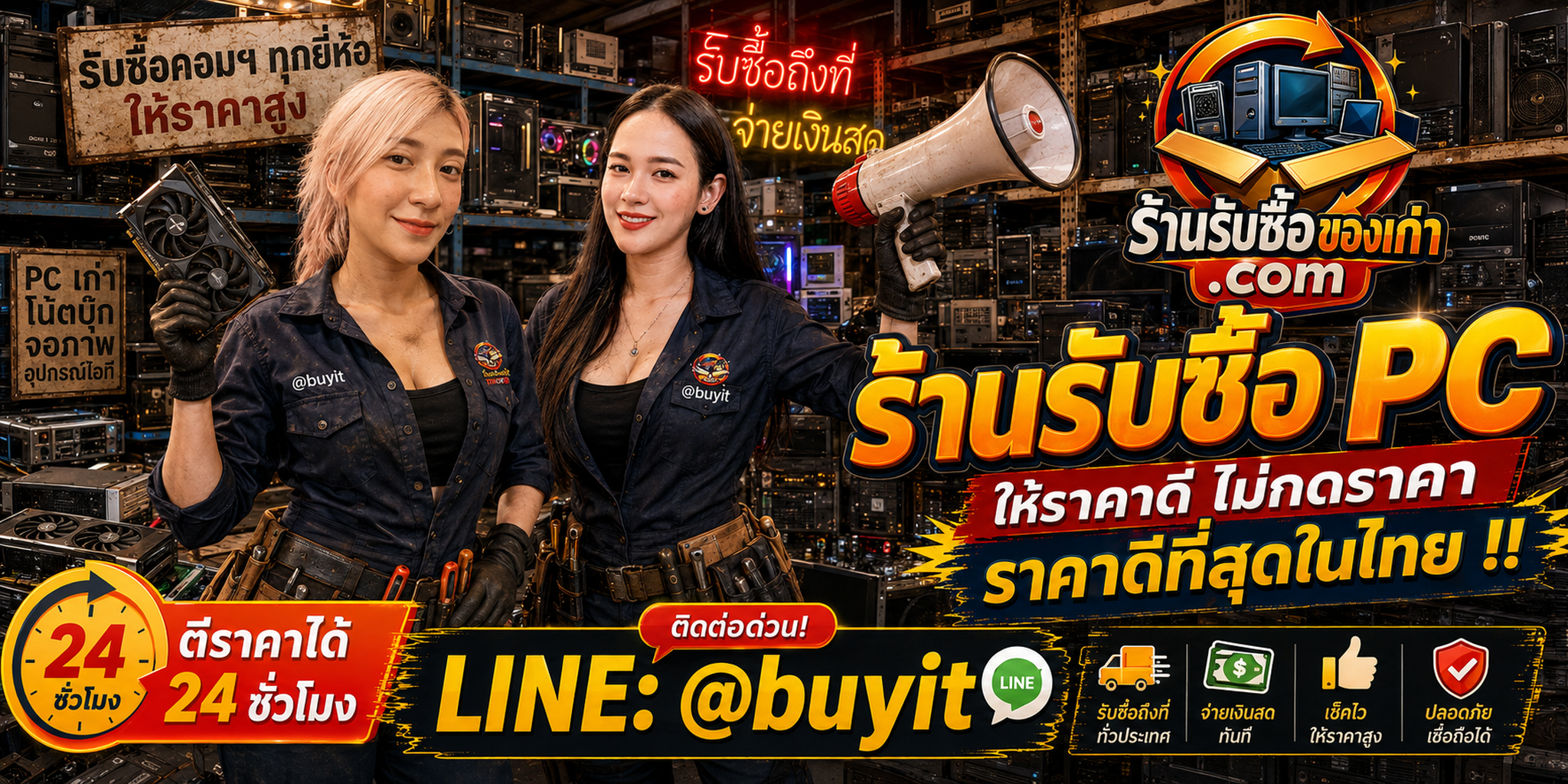 ร้านรับซื้อ PC เก่าและมือสอง รับถึงที่ ตีราคา 24 ชั่วโมง LINE @buyit โทร 061-7767229